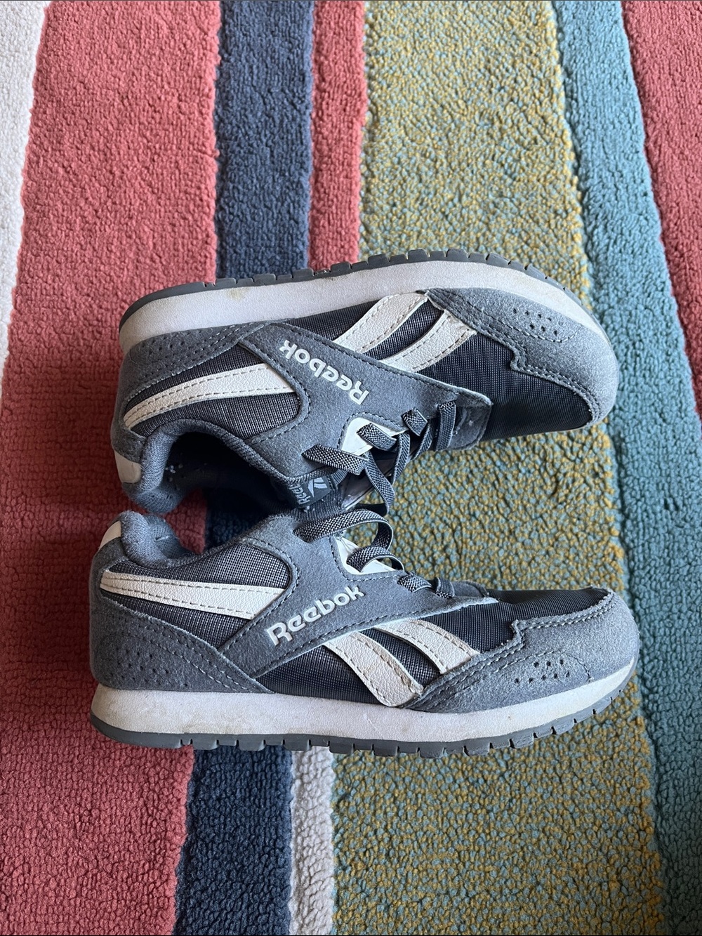 Reebok Kids Gray and White Casual Sneakers